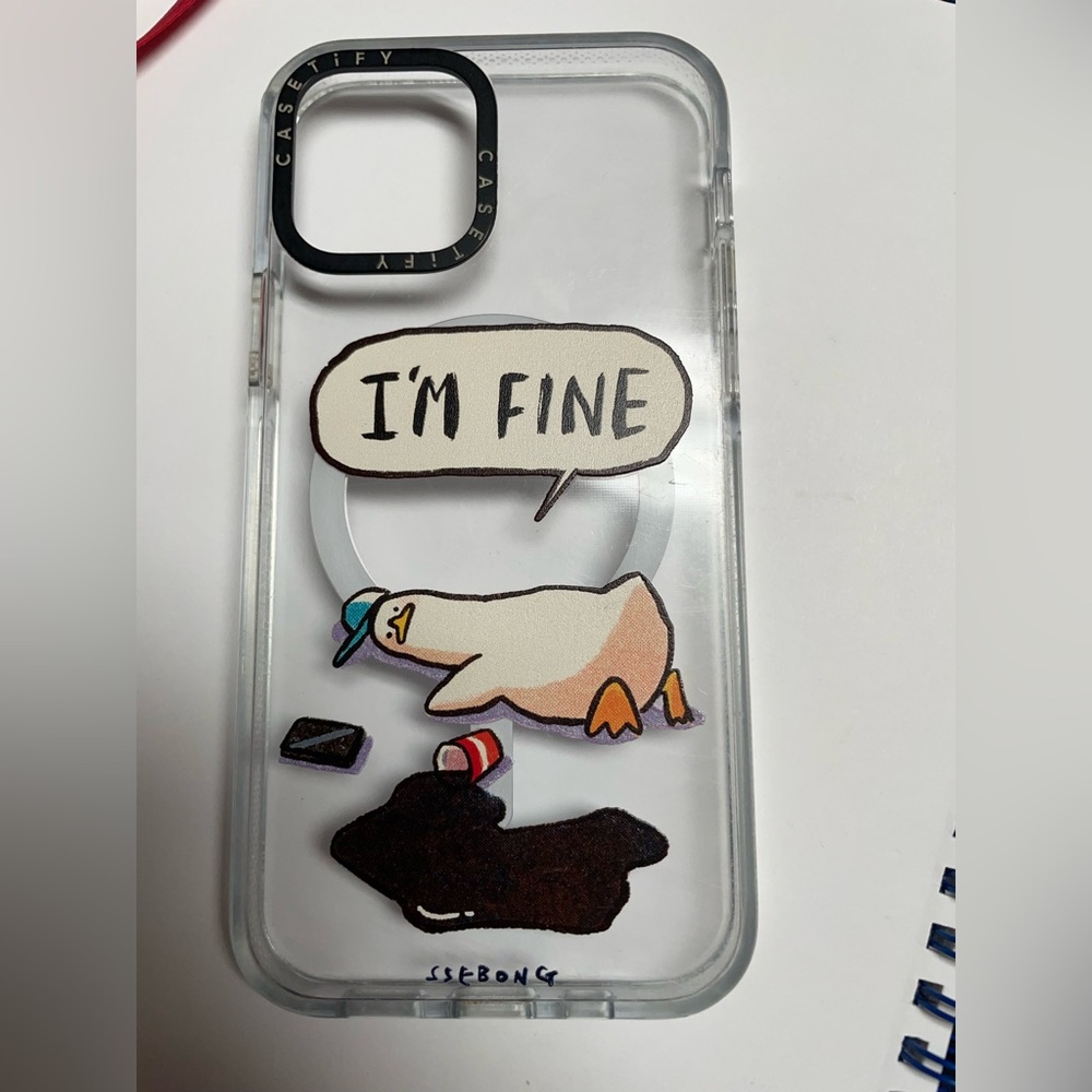 Casetify iPhone 12 Mag Safe Clear Duck I’m Fine Phone Case